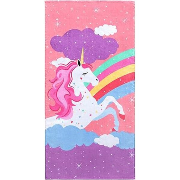 Softerry Rainbow Unicorn Toalla de playa de terciopelo_2