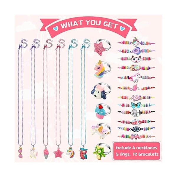 Juego de 24 joyas para niñas collar de unicornio para_3