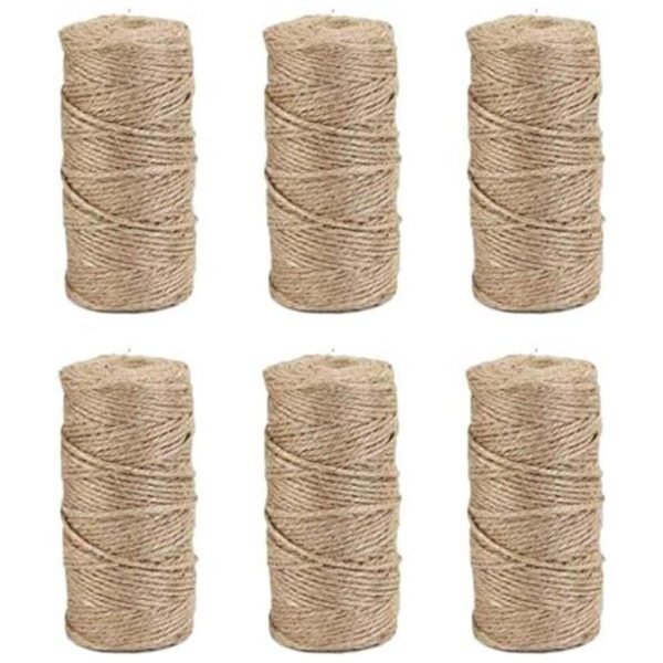 Cuerda de yute natural 6 rollos de 0.079 in 3 capas de_1