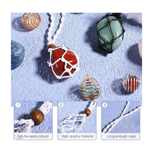 46 piezas de collar con cordón de piedra vacía en espiral_2