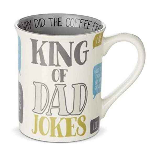 Enesco 6003384 Our Name is Mud King of Dad Jokes Taza de_1