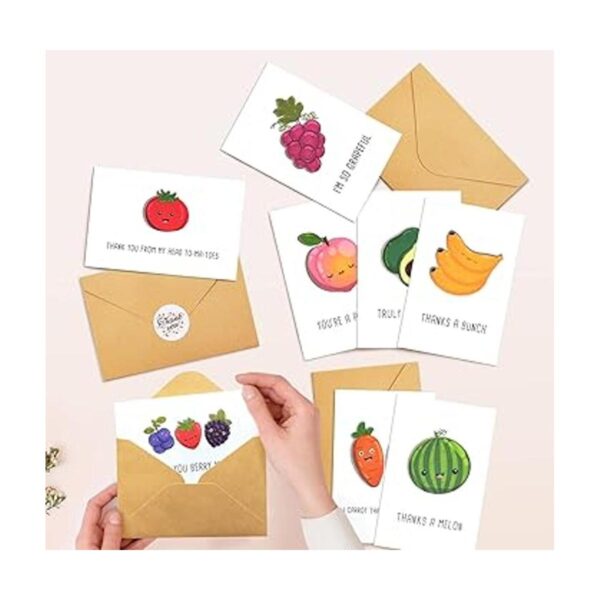 Juego de 48 tarjetas de agradecimiento de Fruit Pun_5
