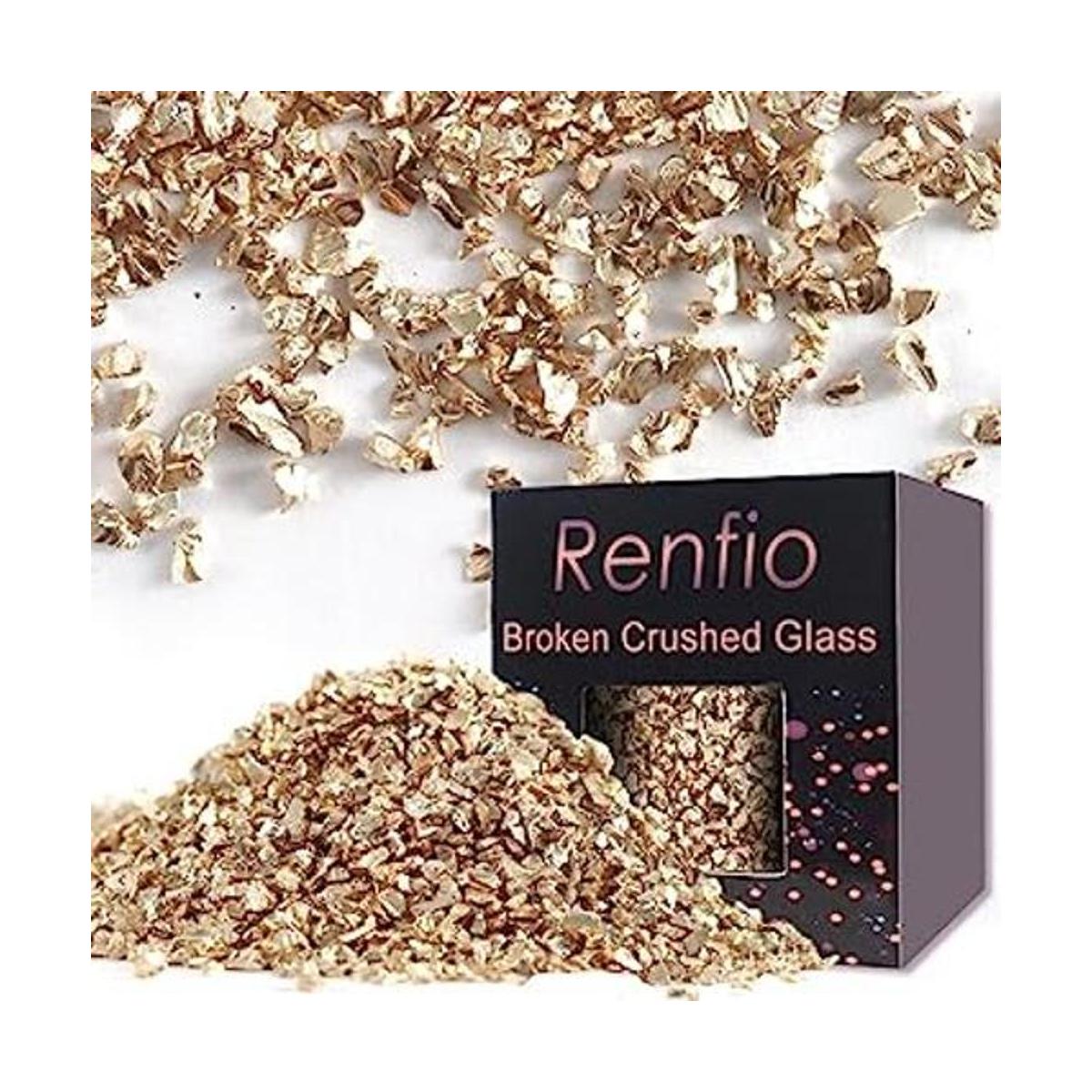 Renfio Brillantina de vidrio triturado roto de 0.0790.157