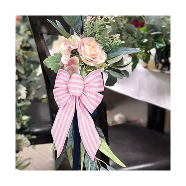 Cinta de rayas rosadas y blancas con alambre 2.5 pulgadas_4