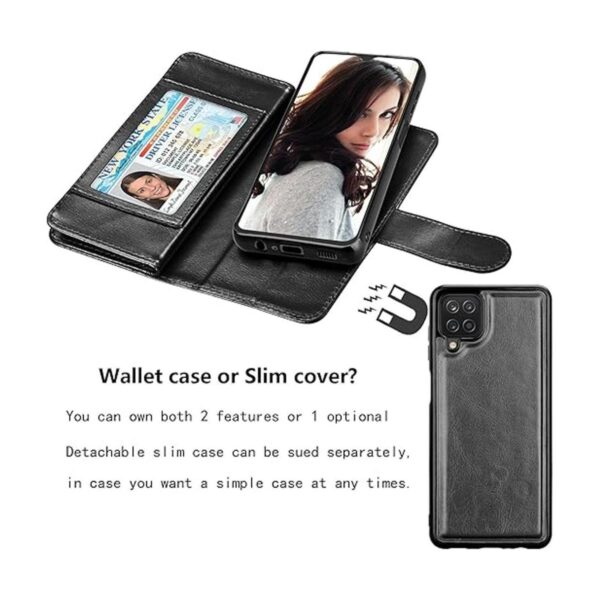 Njjex Funda tipo cartera para Samsung Galaxy A12 para_4