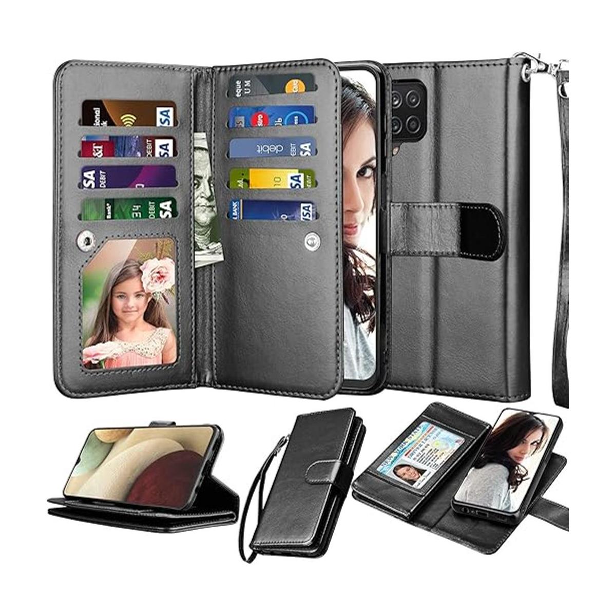 Njjex Funda tipo cartera para Samsung Galaxy A12 para