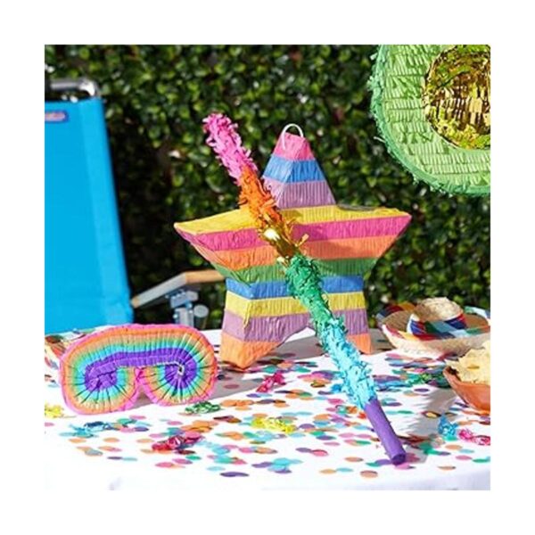 Juego de 3 palos y venda de piñata arcoíris de 30.0 in con_2