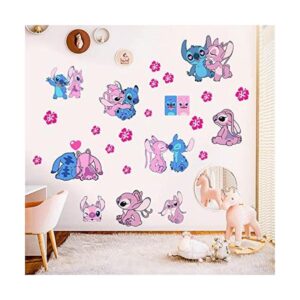 SKTFFR Lilo Stitch Calcomanías de pared de dibujos