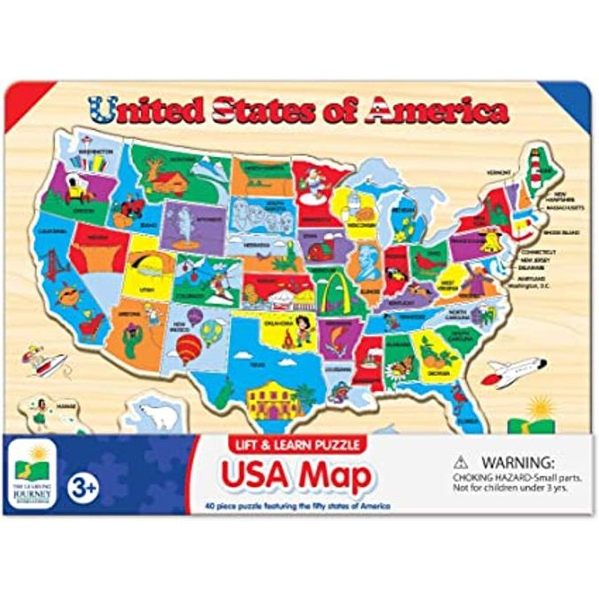 El viaje de aprendizaje Lift aprender EE. UU. Mapa Puzzle