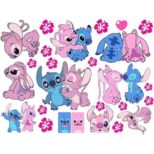 SKTFFR Lilo Stitch Calcomanías de pared de dibujos