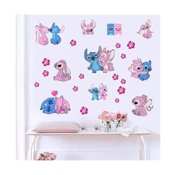 SKTFFR Lilo Stitch Calcomanías de pared de dibujos