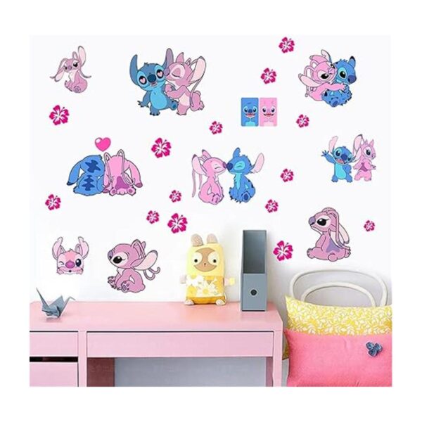 SKTFFR Lilo Stitch Calcomanías de pared de dibujos