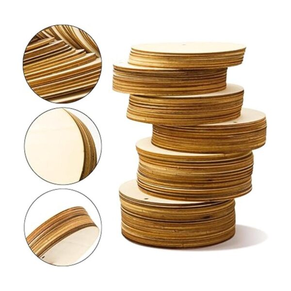 FSWCCK 100 círculos de madera sin terminar de 4 pulgadas
