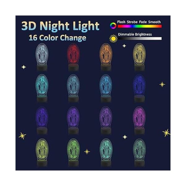 Attivolife Lámpara LED 3D Illuson con 16 colores y luz_2