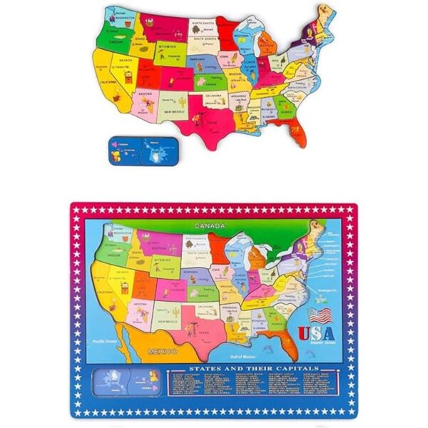Joqutoys Rompecabezas de mapas de madera de Estados_5