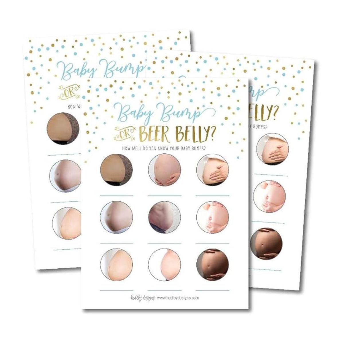 25 Beer Belly o Pregnant Bump divertido juego de ducha de