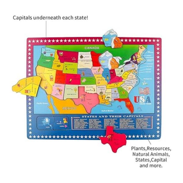 Joqutoys Rompecabezas de mapas de madera de Estados_4