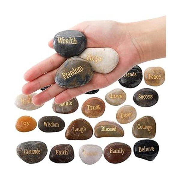 Jucoan Paquete de 25 piedras inspiradoras grabadas_2