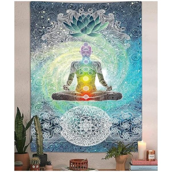 Tapiz de chakras meditación de yoga de siete chakras_1