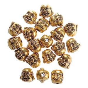 RUBYCA Cuentas sueltas de metal de Buda estilo tibetano