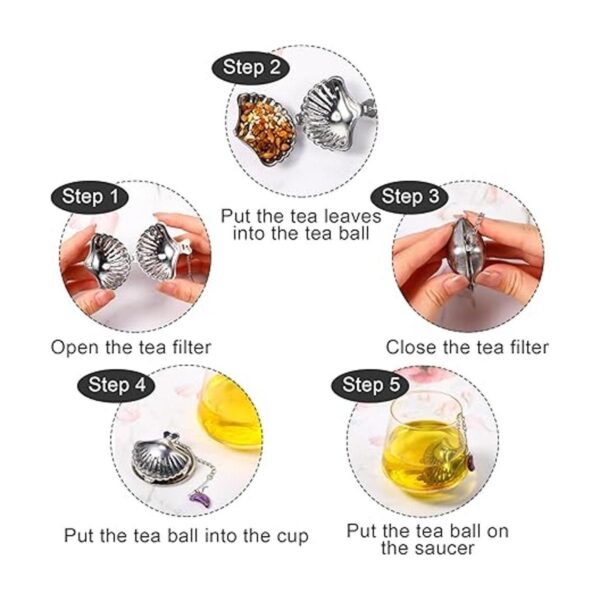 Paquete de 4 infusores de té para té suelto bola de té de