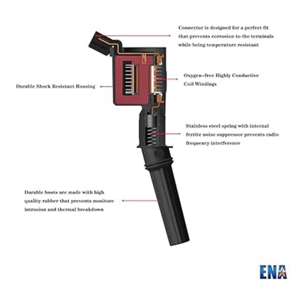 Paquete de 8 Bobinas de encendido curvadas Boot para Ford_3