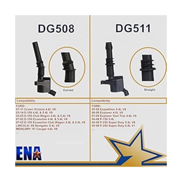 Paquete de 8 Bobinas de encendido curvadas Boot para Ford_5