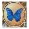 Medallón de mariposa de color azul One Day at A Time_2