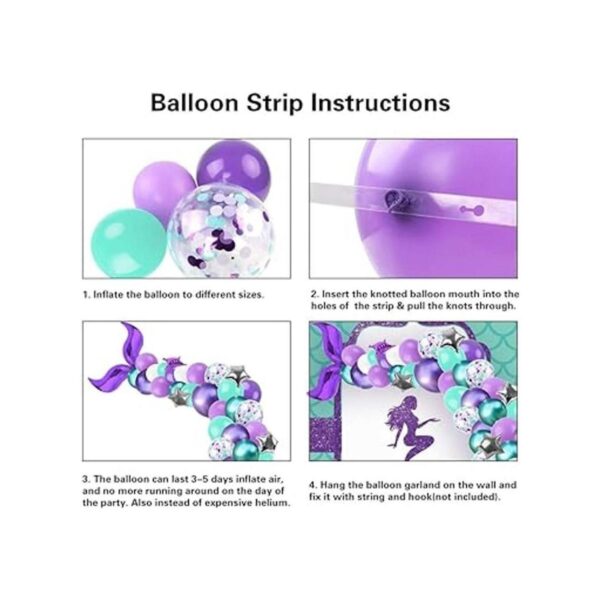 RUBFAC Kit de guirnalda de globos de sirena suministros_3