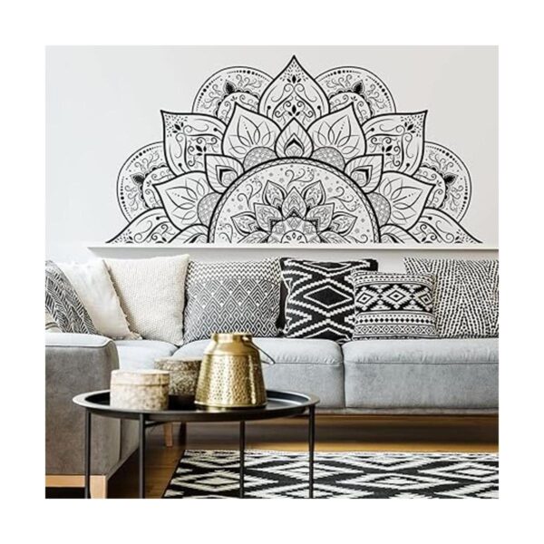 4 calcomanías de pared de medio mandala bohemio mandala
