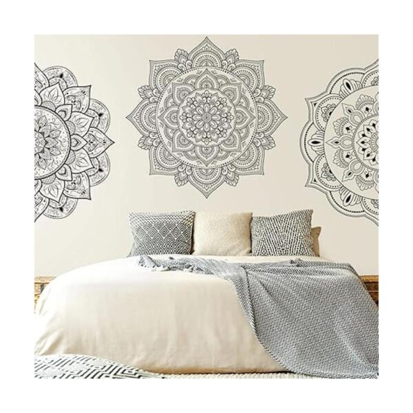 4 calcomanías de pared de medio mandala bohemio mandala