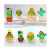 Seninda 4 piezas de mini cactus de cristal para el_3
