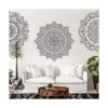 4 calcomanías de pared de medio mandala bohemio mandala