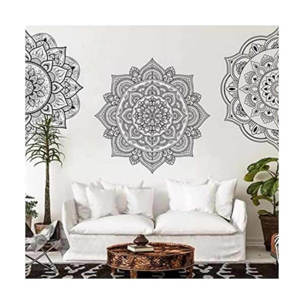 4 calcomanías de pared de medio mandala bohemio mandala