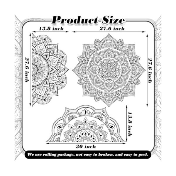 4 calcomanías de pared de medio mandala bohemio mandala