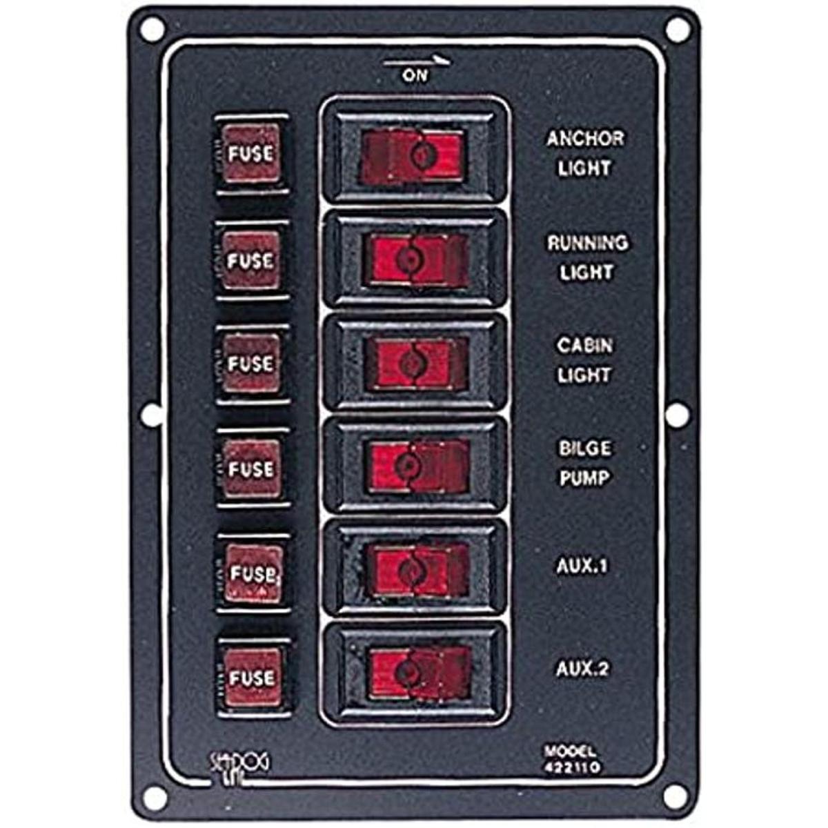 SeaDog 4221101 Panel de interruptor de CC vertical de