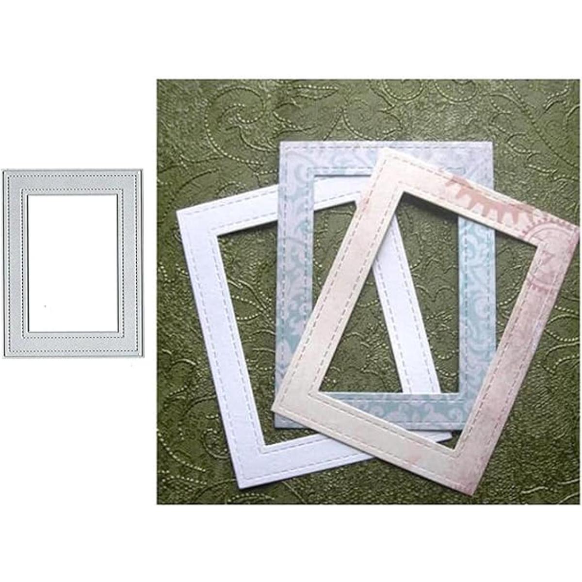 DDeehs Marco de borde rectangular con troqueles de metal