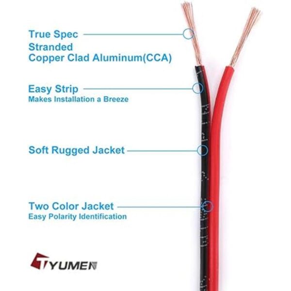 TYUMEN Cable eléctrico de 100 pies calibre 16 2 pines 2_5