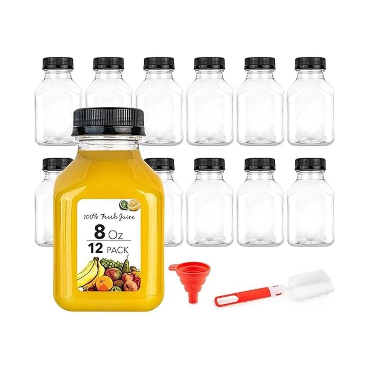 Botellas de jugo con tapas para jugos y batidos botellas