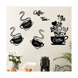 5 calcomanías de pared para taza de café calcomanías de