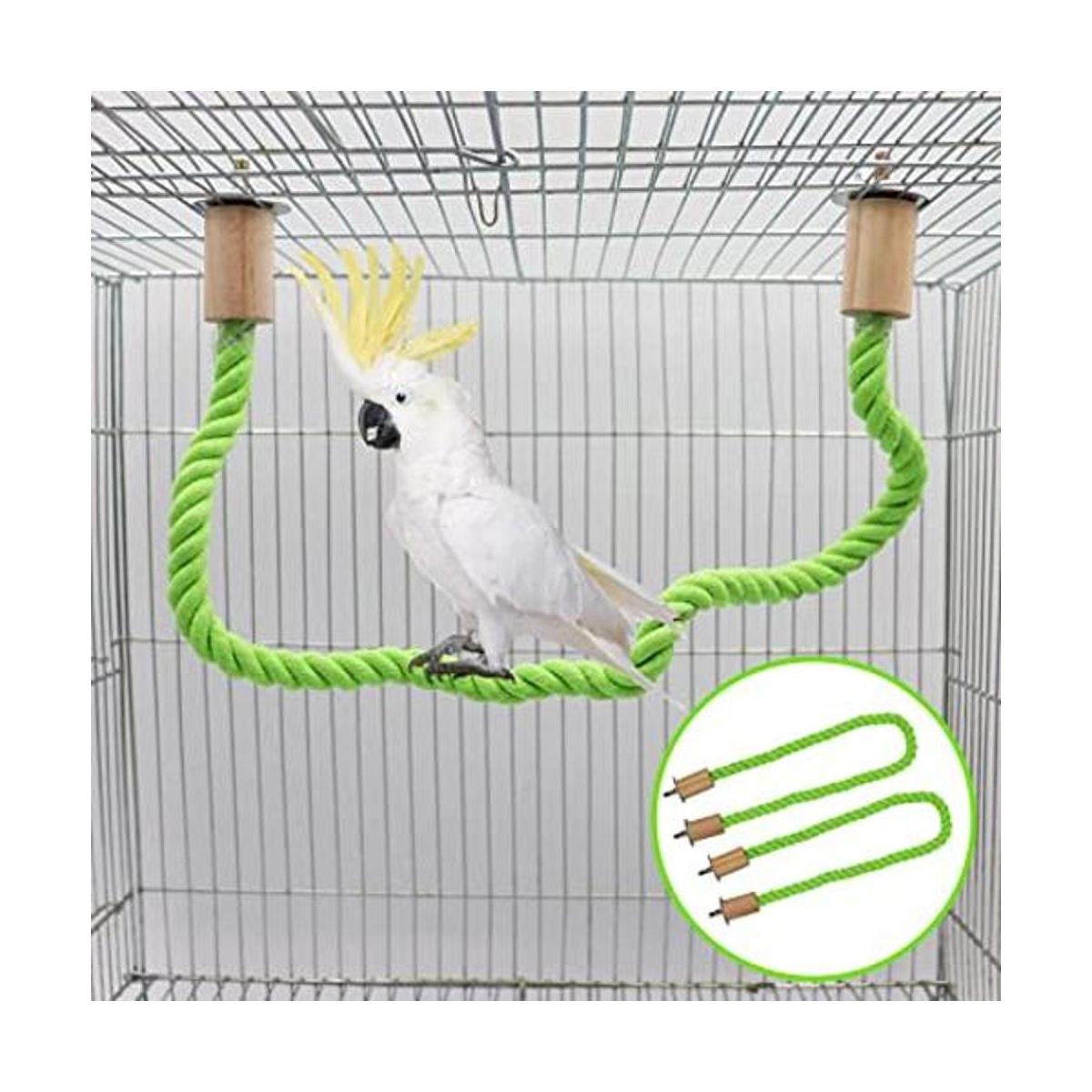 Paquete de 2 perchas de cuerda de cáñamo para pájaros