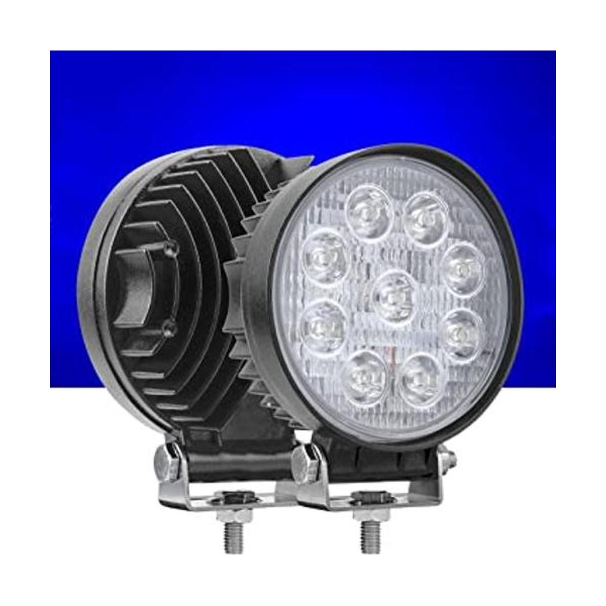 Luz LED redonda de trabajo azul de 27 W luz LED