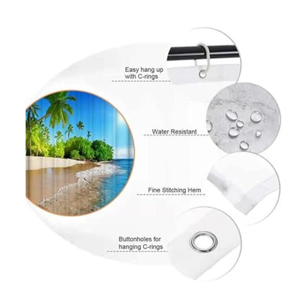 Coastal Sunny Beach Scenery Juego de cortinas de ducha