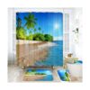 Coastal Sunny Beach Scenery Juego de cortinas de ducha