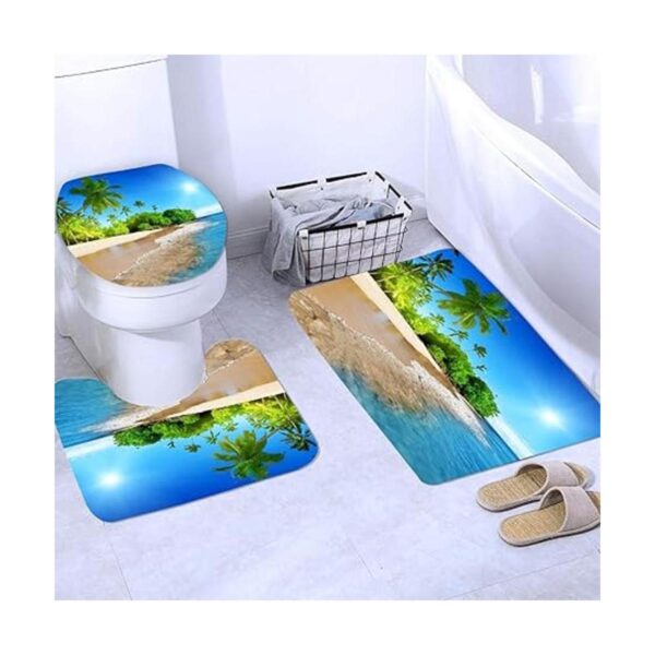 Coastal Sunny Beach Scenery Juego de cortinas de ducha