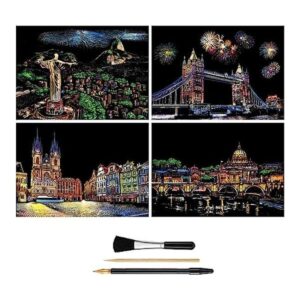 Papel de pintura para rascar Arco Iris A4 para adultos y