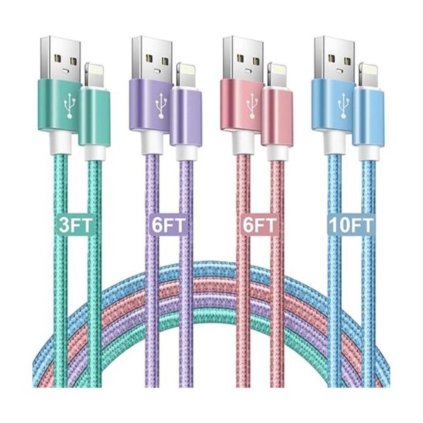 Paquete de 4 cables de carga para iPhone 3 pies6 pies10_1