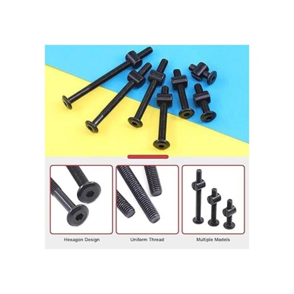 Hilitchi M6 Tornillos de cabeza hexagonal color negro