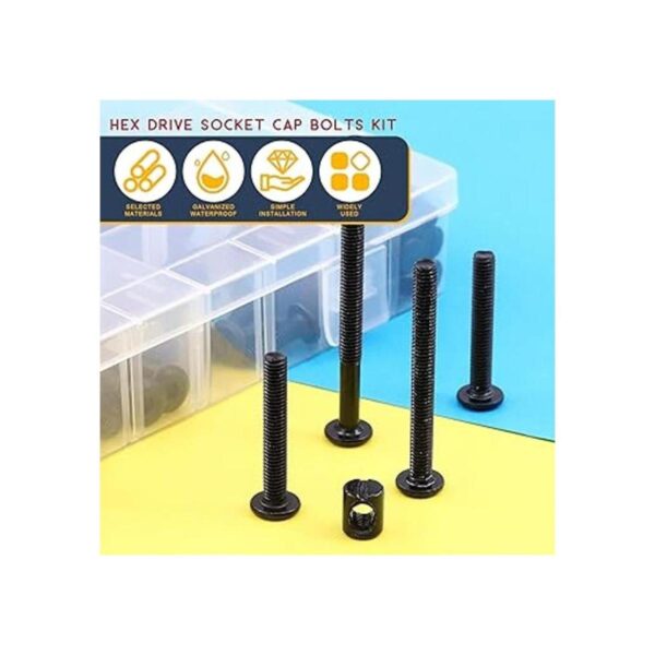 Hilitchi M6 Tornillos de cabeza hexagonal color negro
