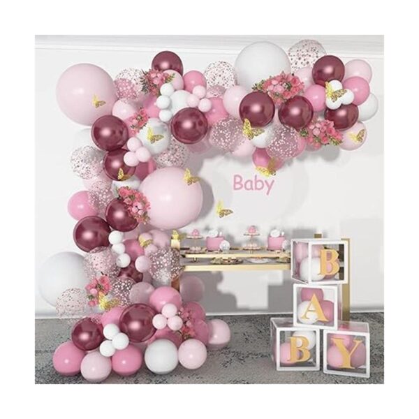 Pateeha Decoraciones de baby shower para niña 140 piezas_2